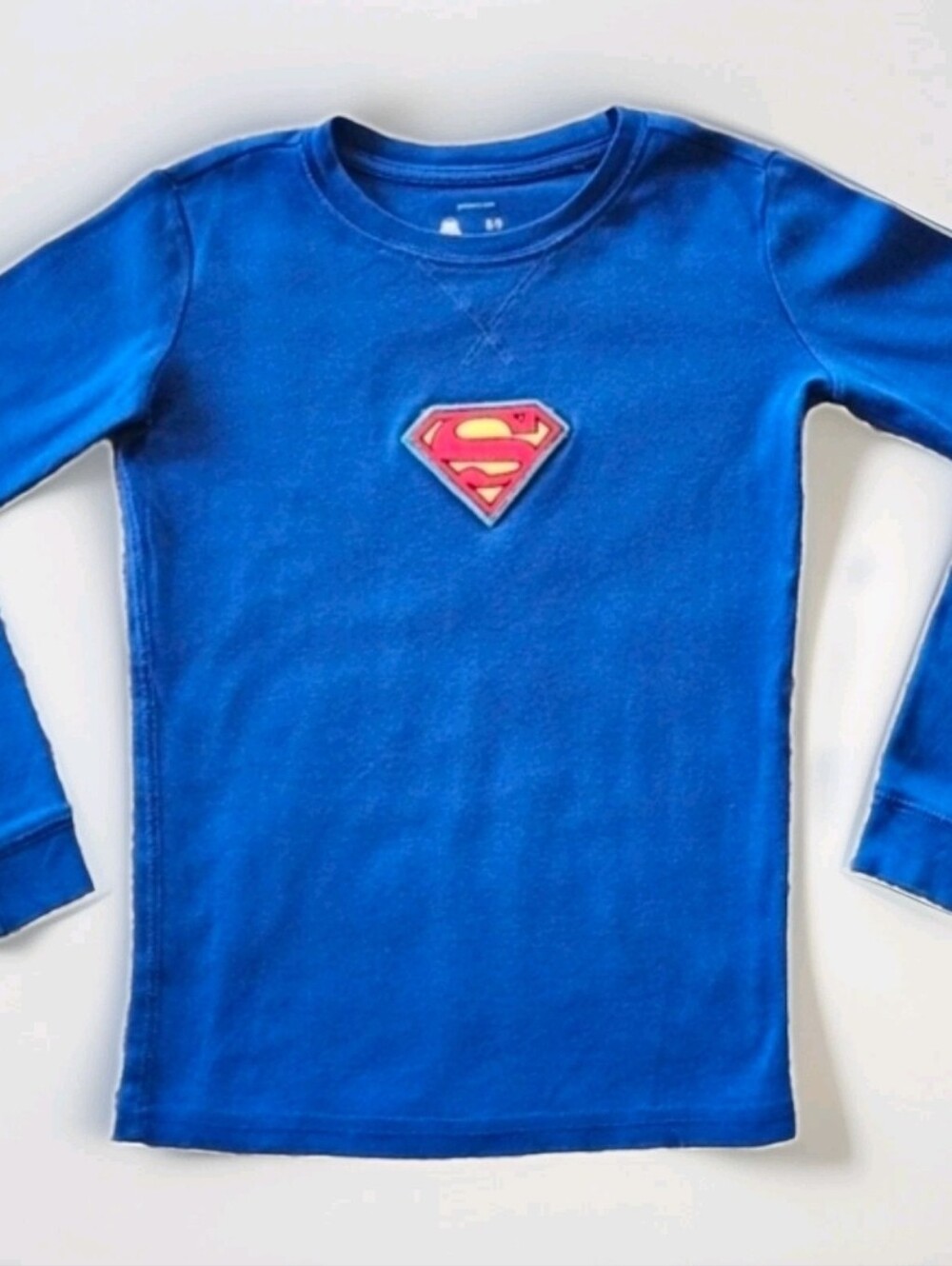 Primary Superman Pajama Top 8-9 Blue 100% Cotton DC Comics Boys Sleepwear